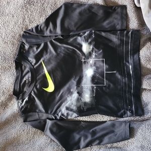 Nike: Dri-FIT "Football" graphic Long-sleeve shirt, Black, Boys-Large